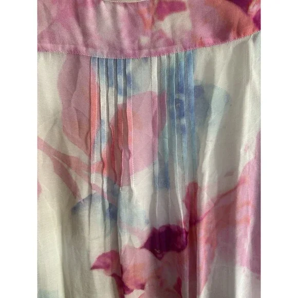 Soft Surroundings‎ Womens Pastel Tie Dye Beaded Top Flowy Lounge Petite Large - Picture 7 of 8